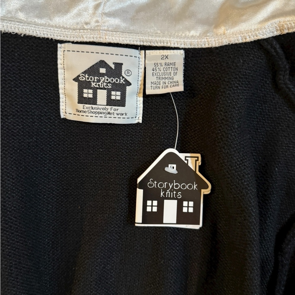 Storybook Knits Black Cardigan-Penguins - Picture 2 of 6